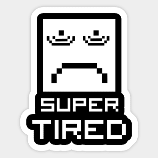 pixel face is super tired Sticker